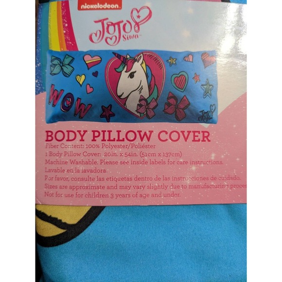 JoJo Siwa Unicorn Wow Body Pillow Cover Nickelodeon Super Soft 20 in. x 54 in. - Picture 3 of 3